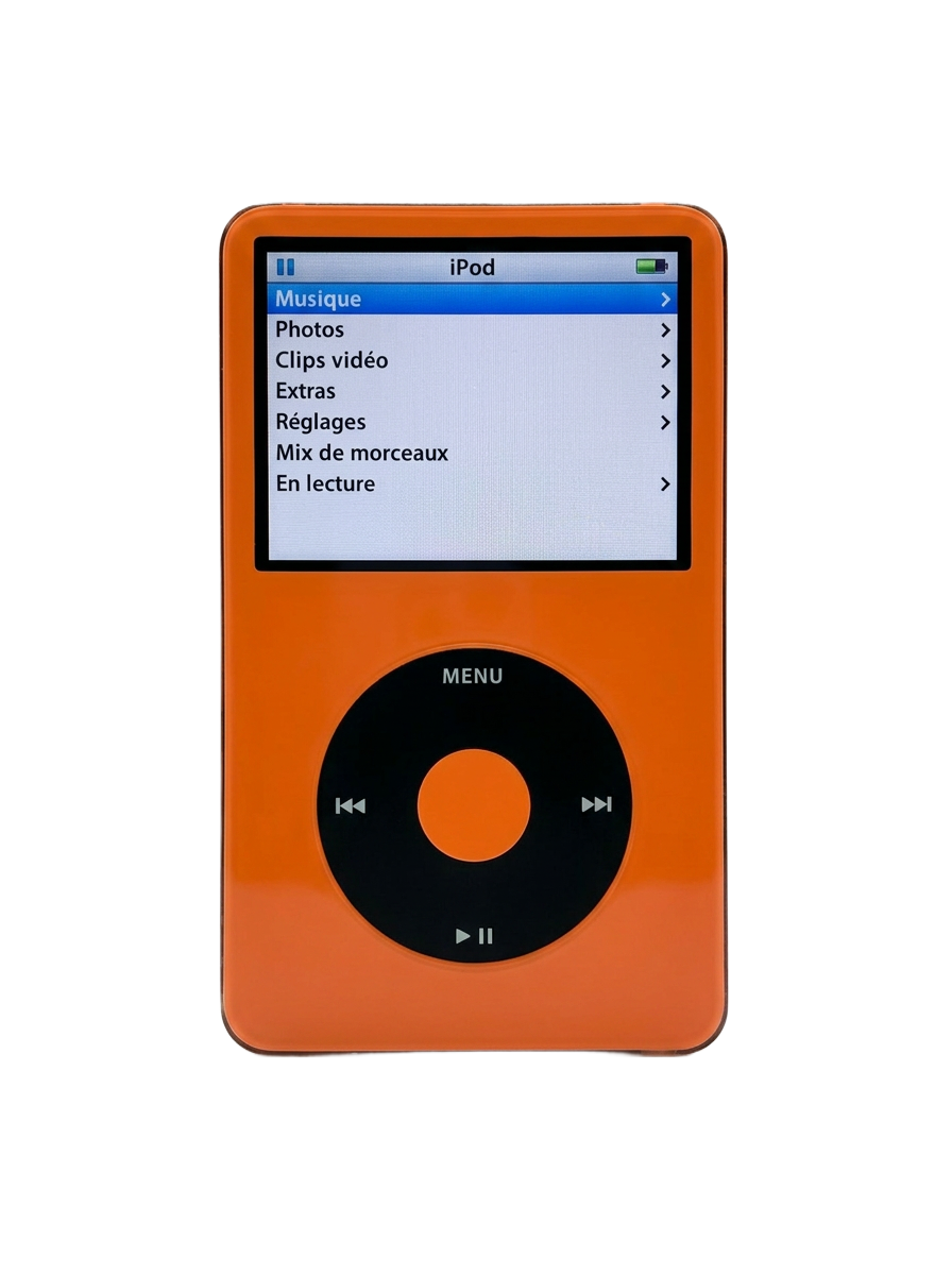 iPod Classic 5 orange 128 Go face avant