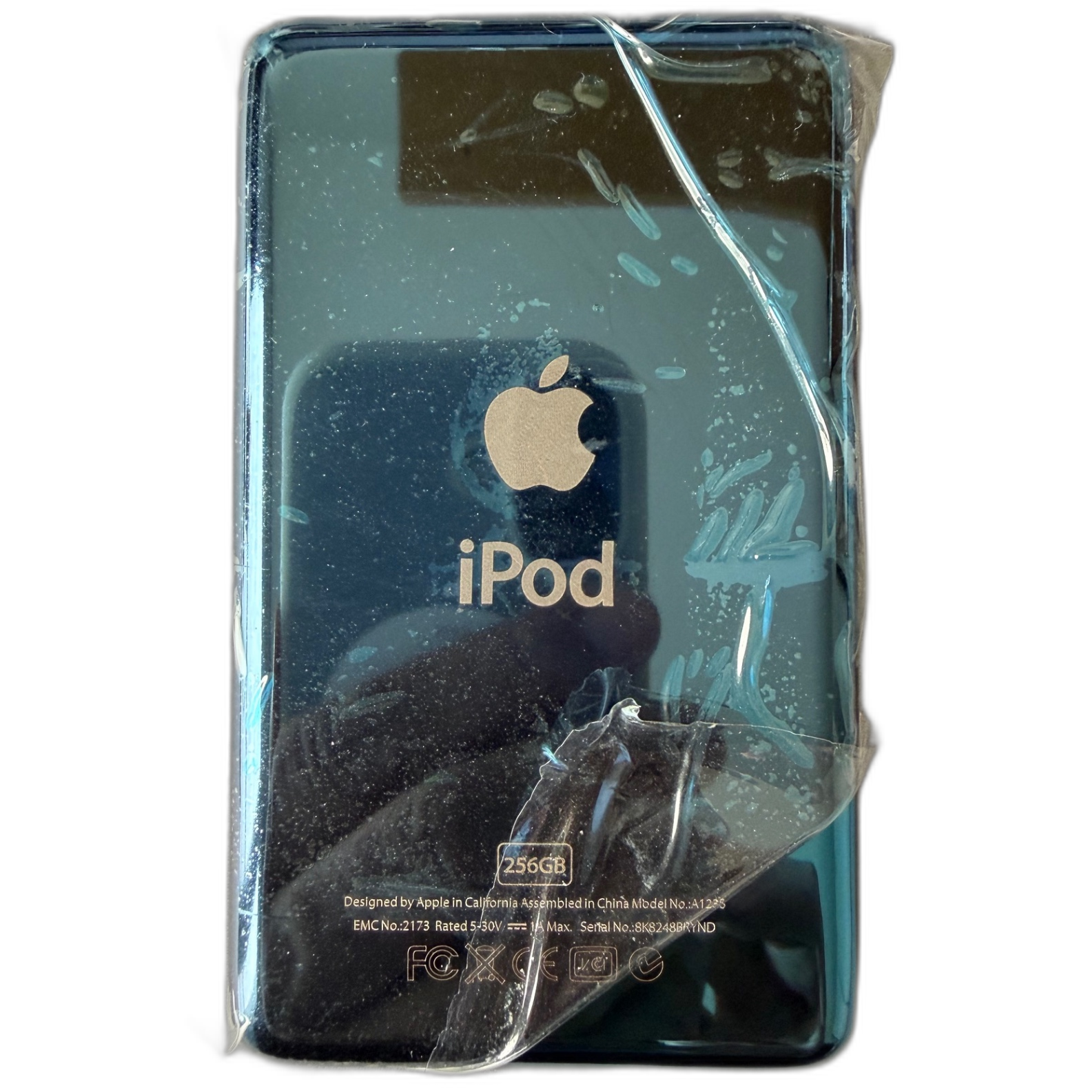iPod Classic 6 bleu 256 Go face arrière
